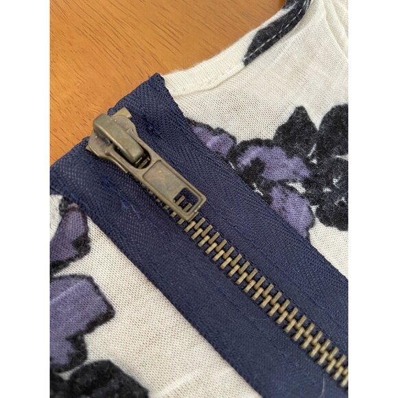 Silence + Noise Anthropologie Soft Zipper Racer Back Top Womens S Blue & Purple - Picture 3 of 5